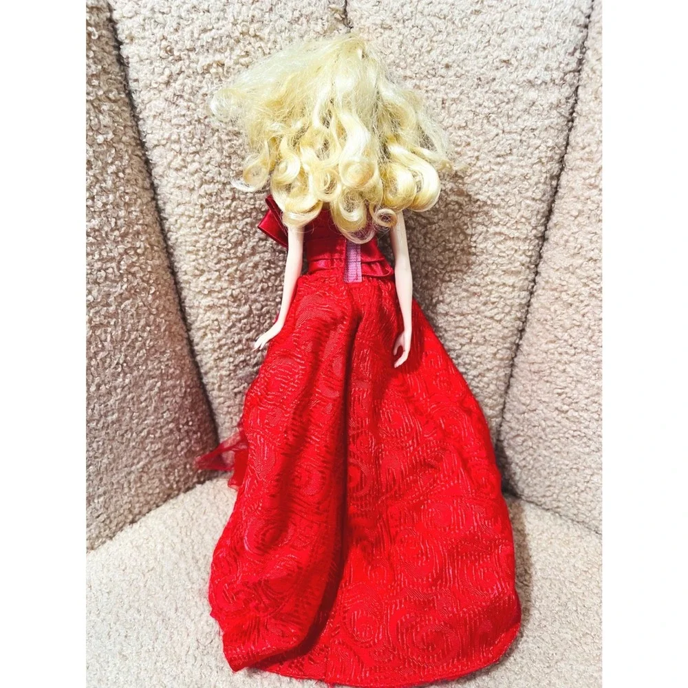 Mattel Barbie 2003 Doll Blonde Red Gown Silver Embroidery Jewelry No Shoes